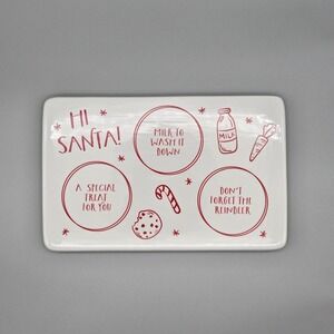 Christmas Eve Cookies & Milk for Santa & Reindeer Treat Tray Plate - Ceramic